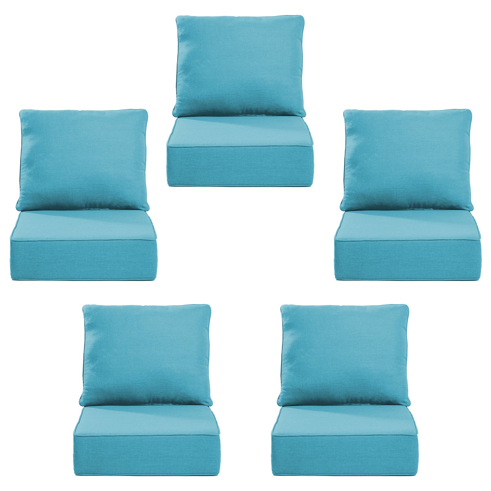 Gymojoy Outdoor Wicker Furniture Cushion Set, 24 x 24 x 6 Thicken Deep Seat Patio Chair Cushions, 5 Sets