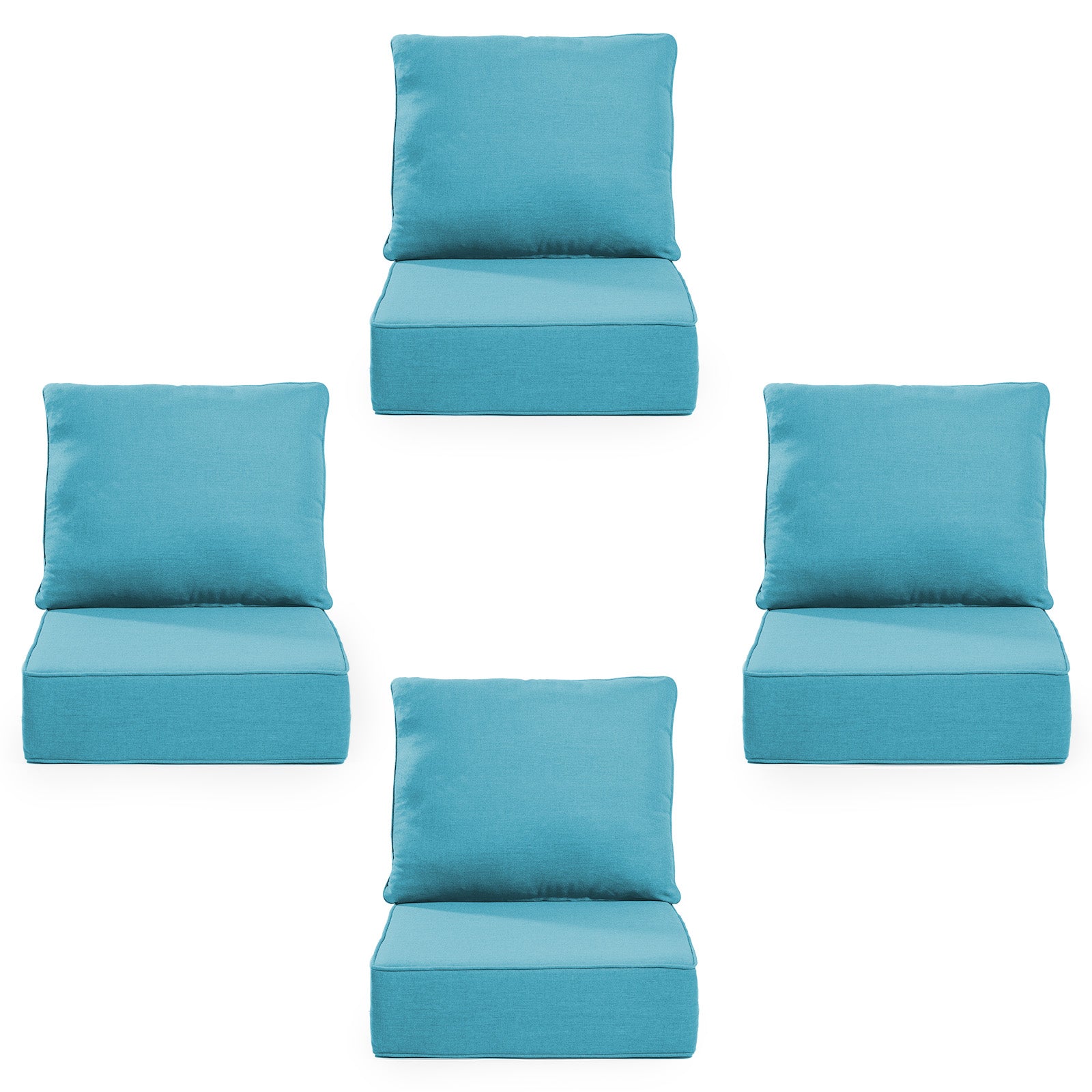 Gymojoy Outdoor Wicker Furniture Cushion Set, 24 x 24 x 6 Thicken Deep Seat Patio Chair Cushions, 4 Sets