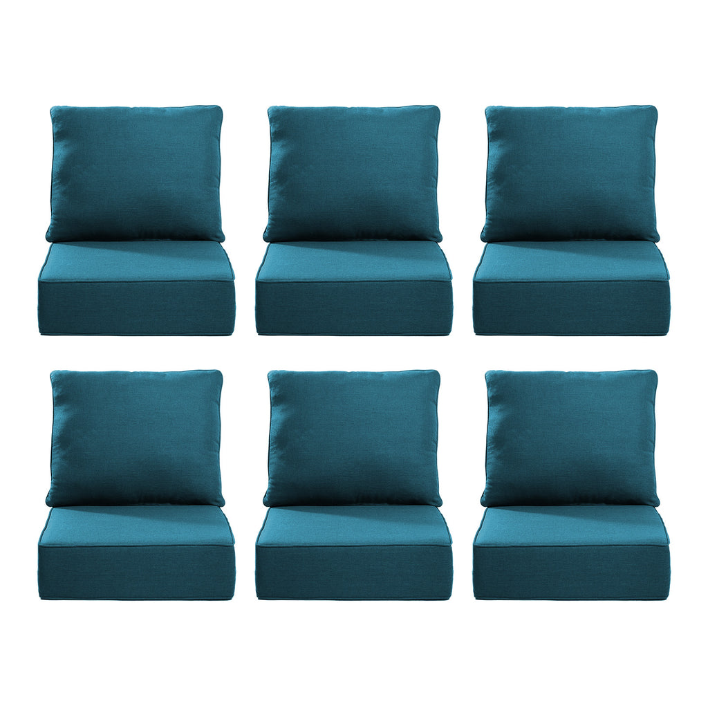 Gymojoy Outdoor Wicker Furniture Cushion Set, 24 x 24 x 6 Thicken Deep Seat Patio Chair Cushions, 6 Sets