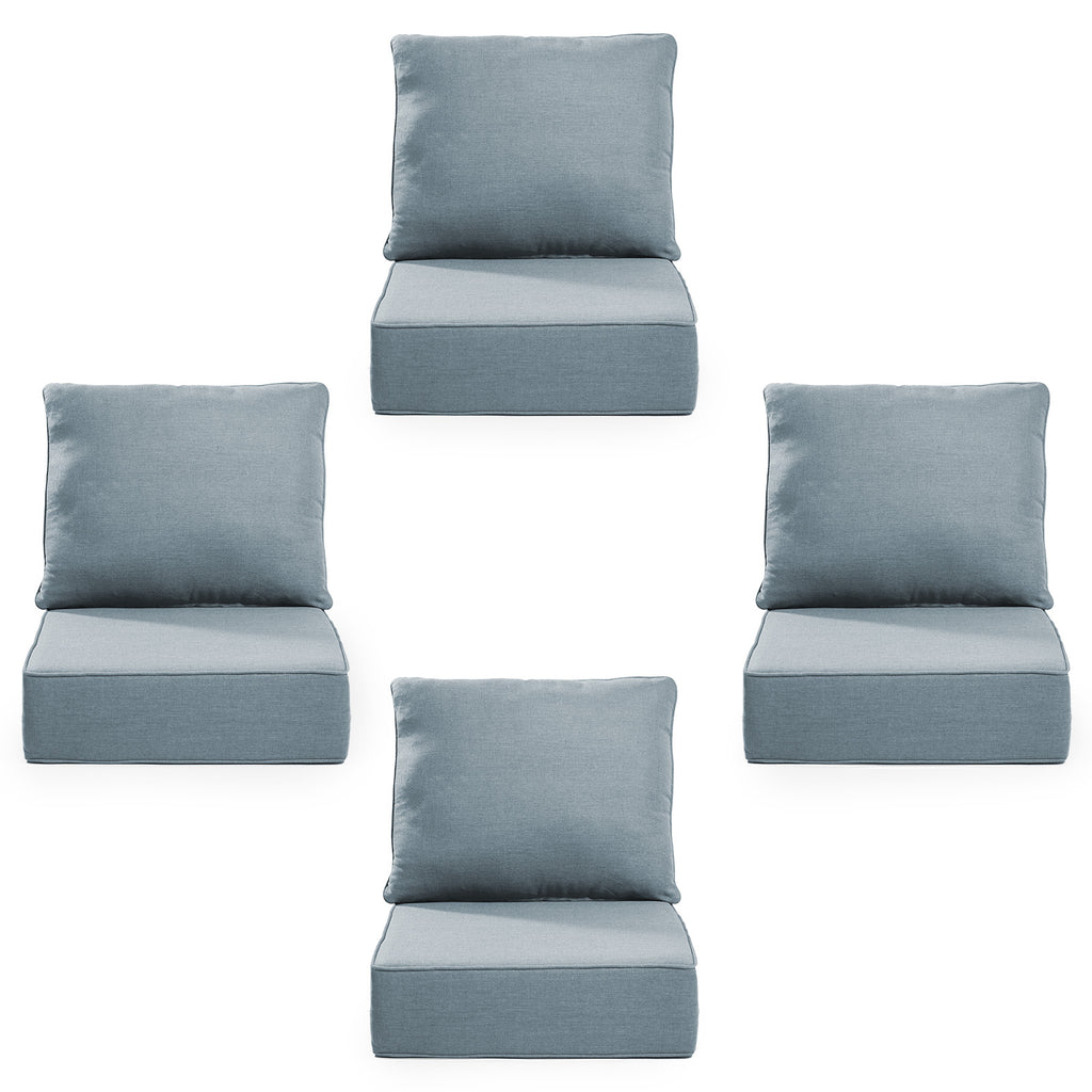 Gymojoy Outdoor Wicker Furniture Cushion Set, 24 x 24 x 6 Thicken Deep Seat Patio Chair Cushions, 4 Sets