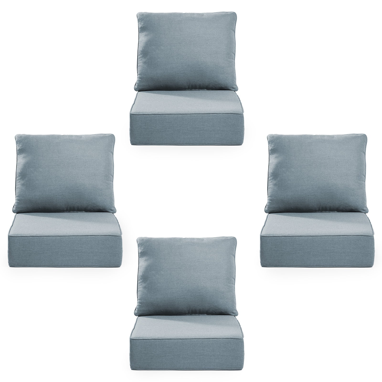Gymojoy Outdoor Wicker Furniture Cushion Set, 24 x 24 x 6 Thicken Deep Seat Patio Chair Cushions, 4 Sets