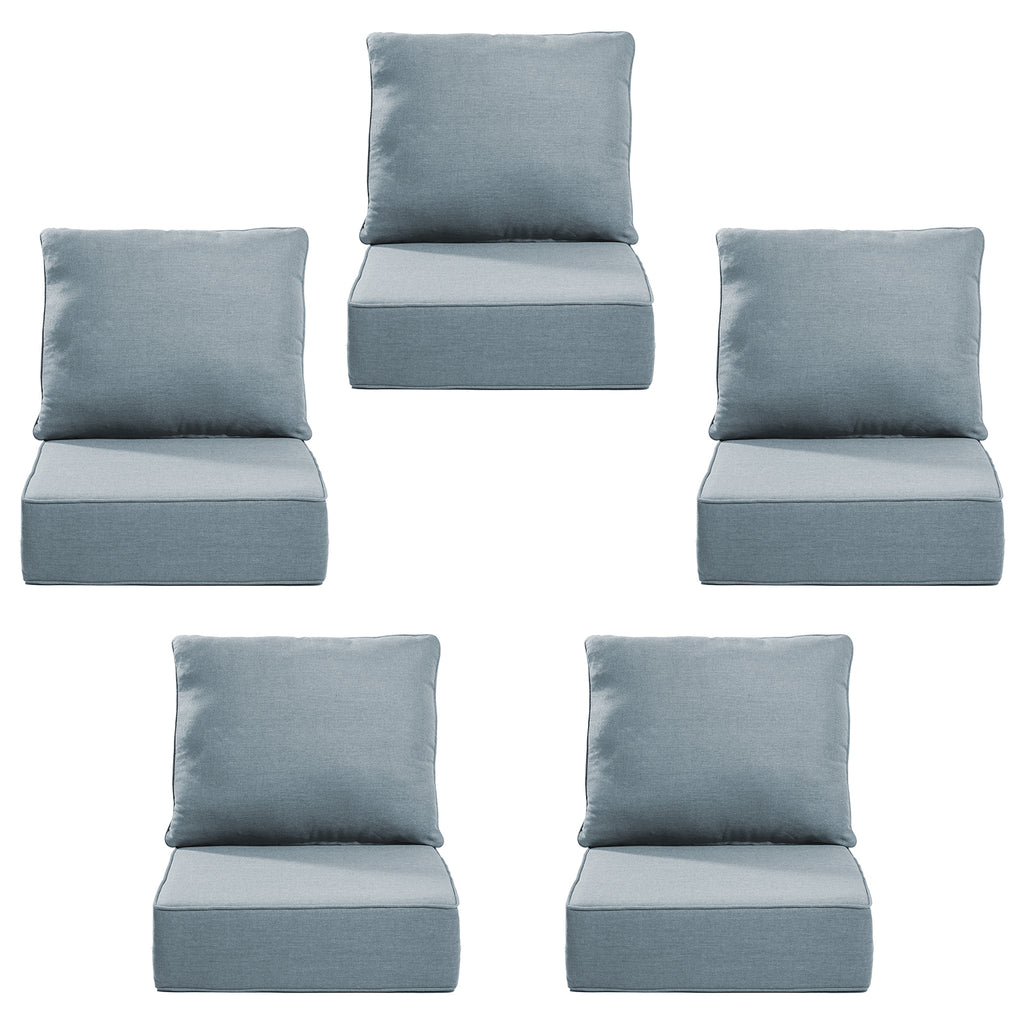 Gymojoy Outdoor Wicker Furniture Cushion Set, 24 x 24 x 6 Thicken Deep Seat Patio Chair Cushions, 5 Sets