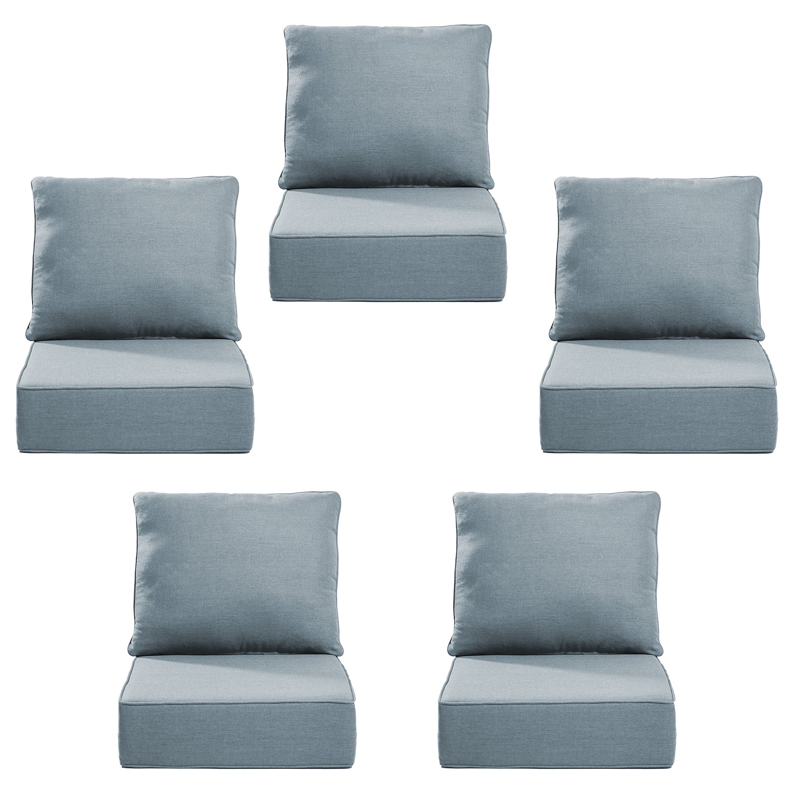 Gymojoy Outdoor Wicker Furniture Cushion Set, 24 x 24 x 6 Thicken Deep Seat Patio Chair Cushions, 5 Sets