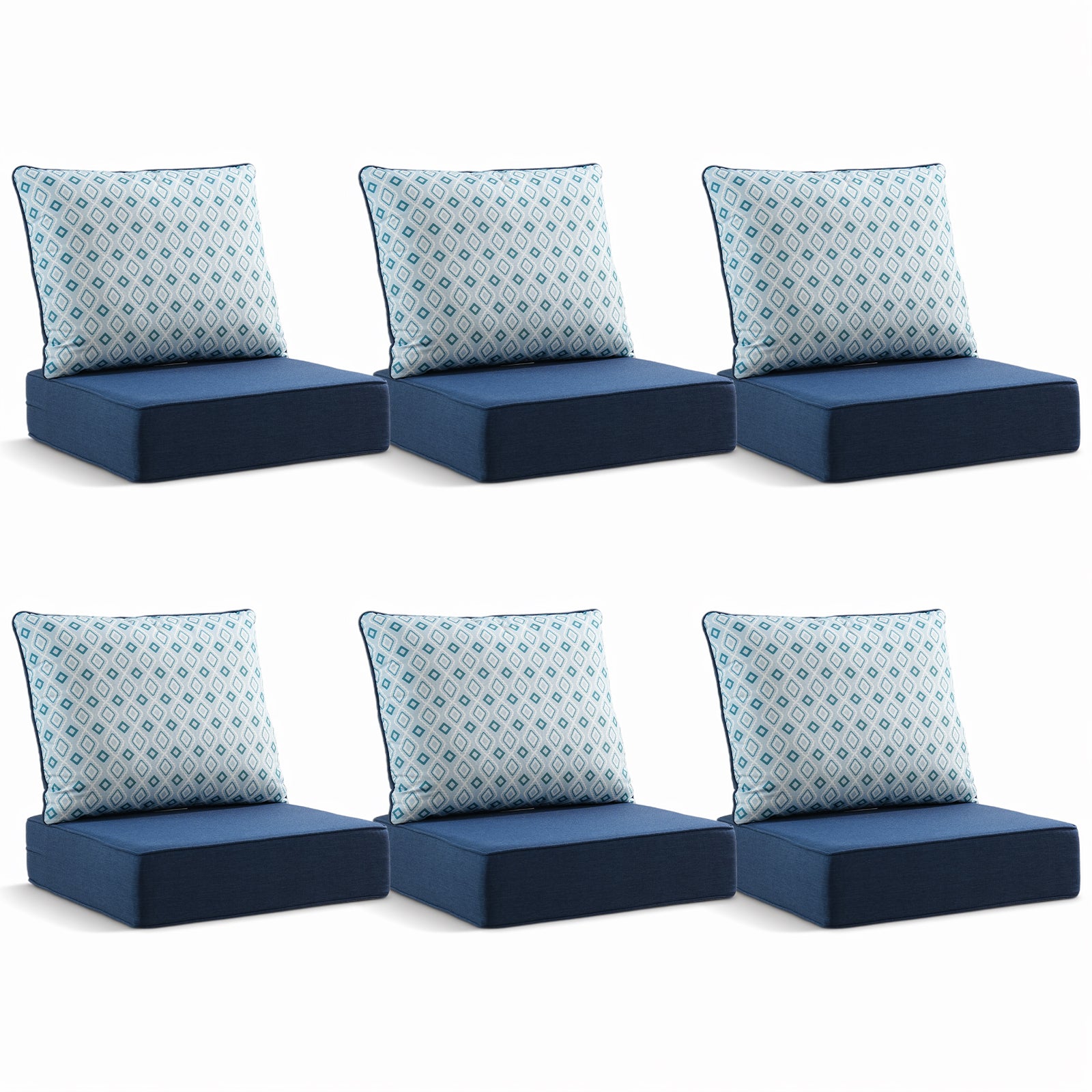 Gymojoy Luxury Outdoor Deep Seat Cushion 22 X 24 X 6 inch for Patio Furniture, Waterproof & Fade Resistant Patio Furniture Replacement Cushions