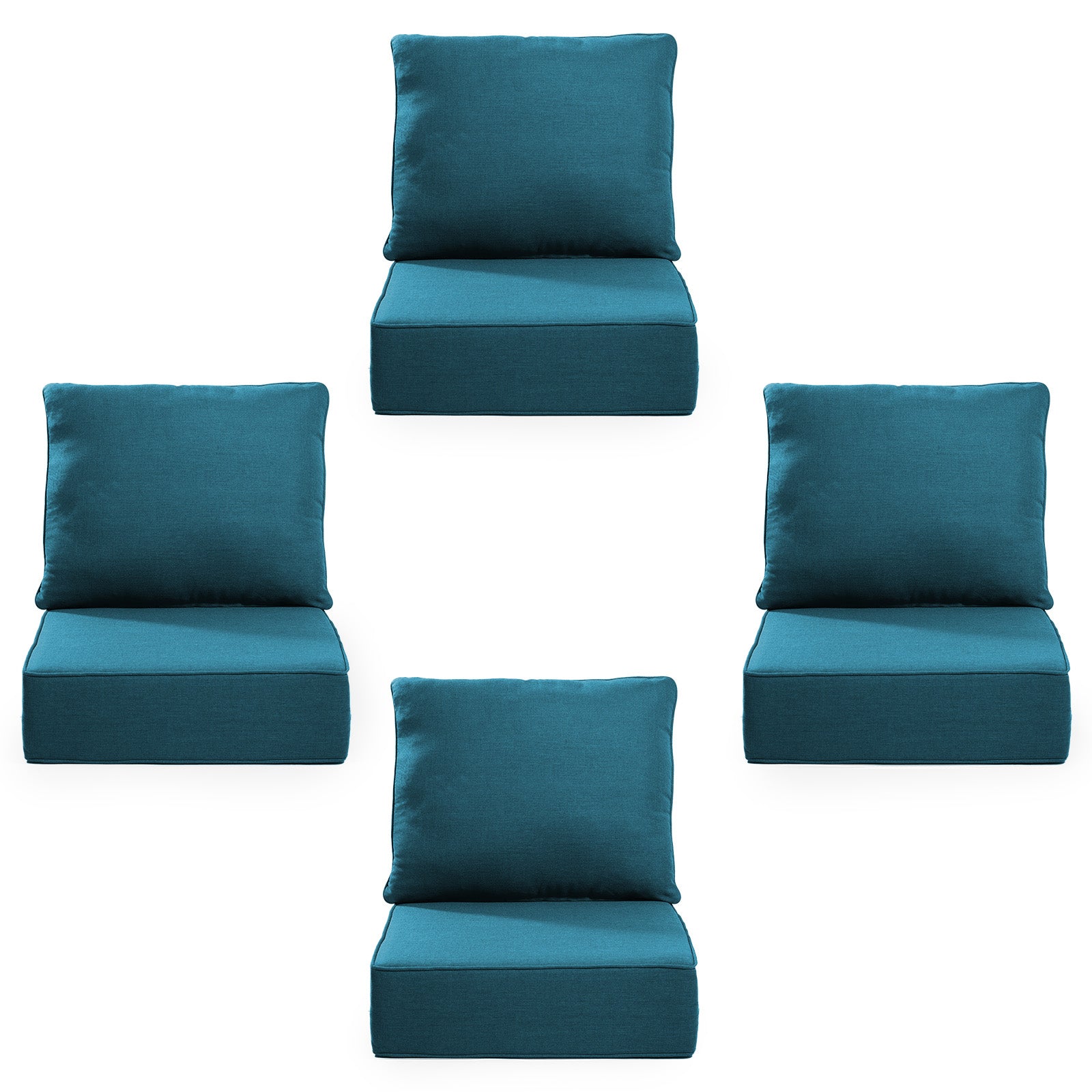 Gymojoy Outdoor Wicker Furniture Cushion Set, 24 x 24 x 6 Thicken Deep Seat Patio Chair Cushions, 4 Sets