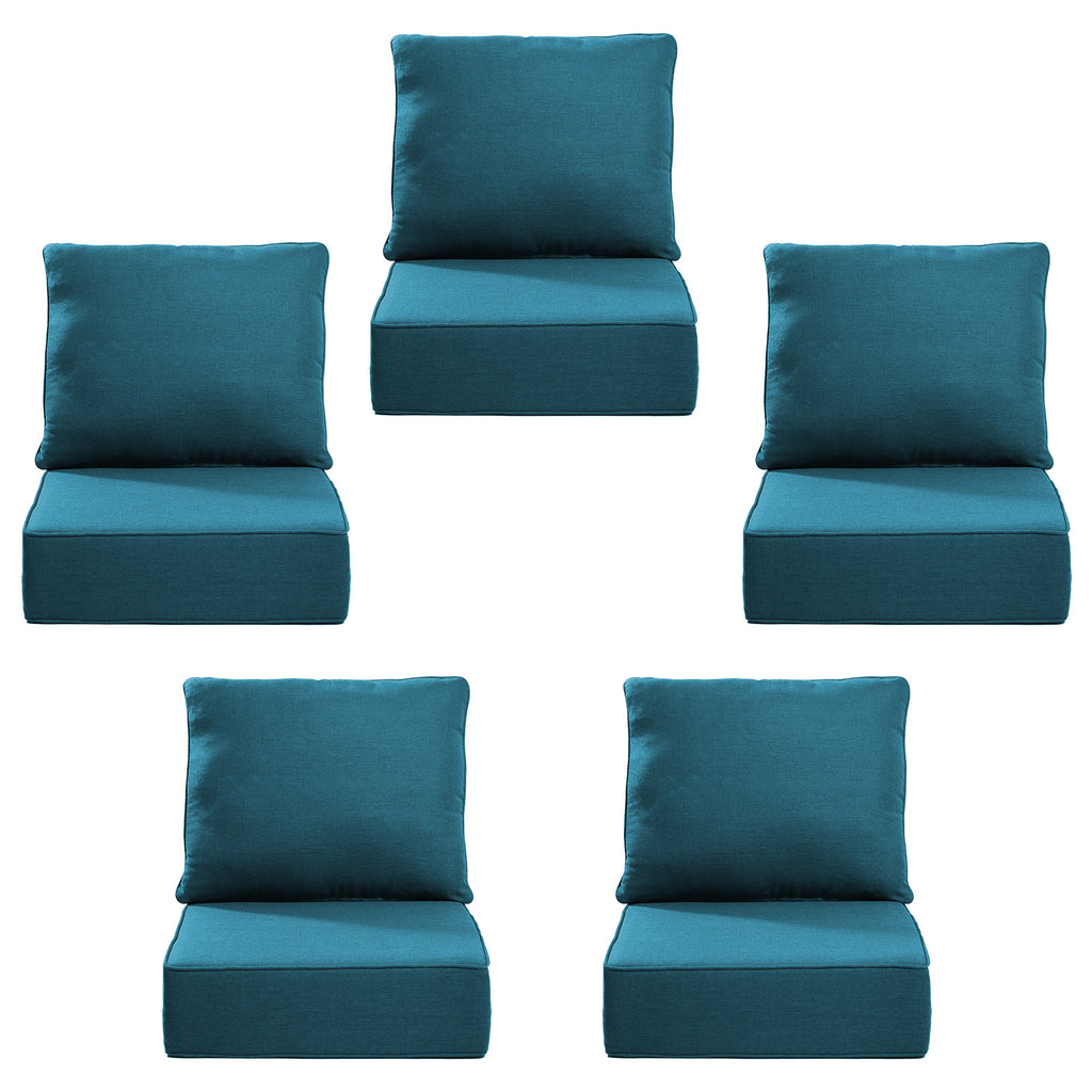 Gymojoy Outdoor Wicker Furniture Cushion Set, 24 x 24 x 6 Thicken Deep Seat Patio Chair Cushions, 5 Sets