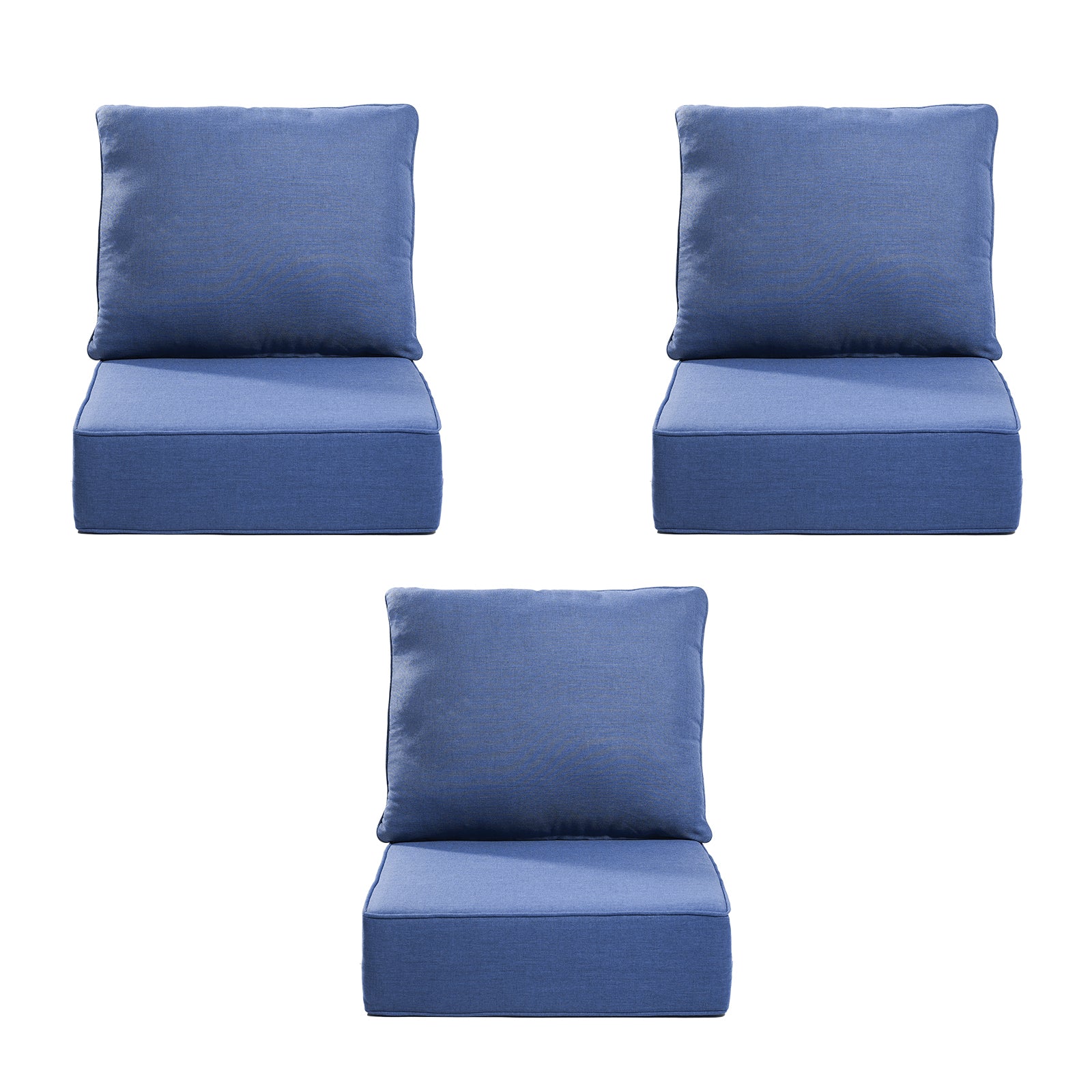Gymojoy Outdoor Wicker Furniture Cushion Set, 24 x 24 x 6 Thicken Deep Seat Patio Chair Cushions, 3 Sets