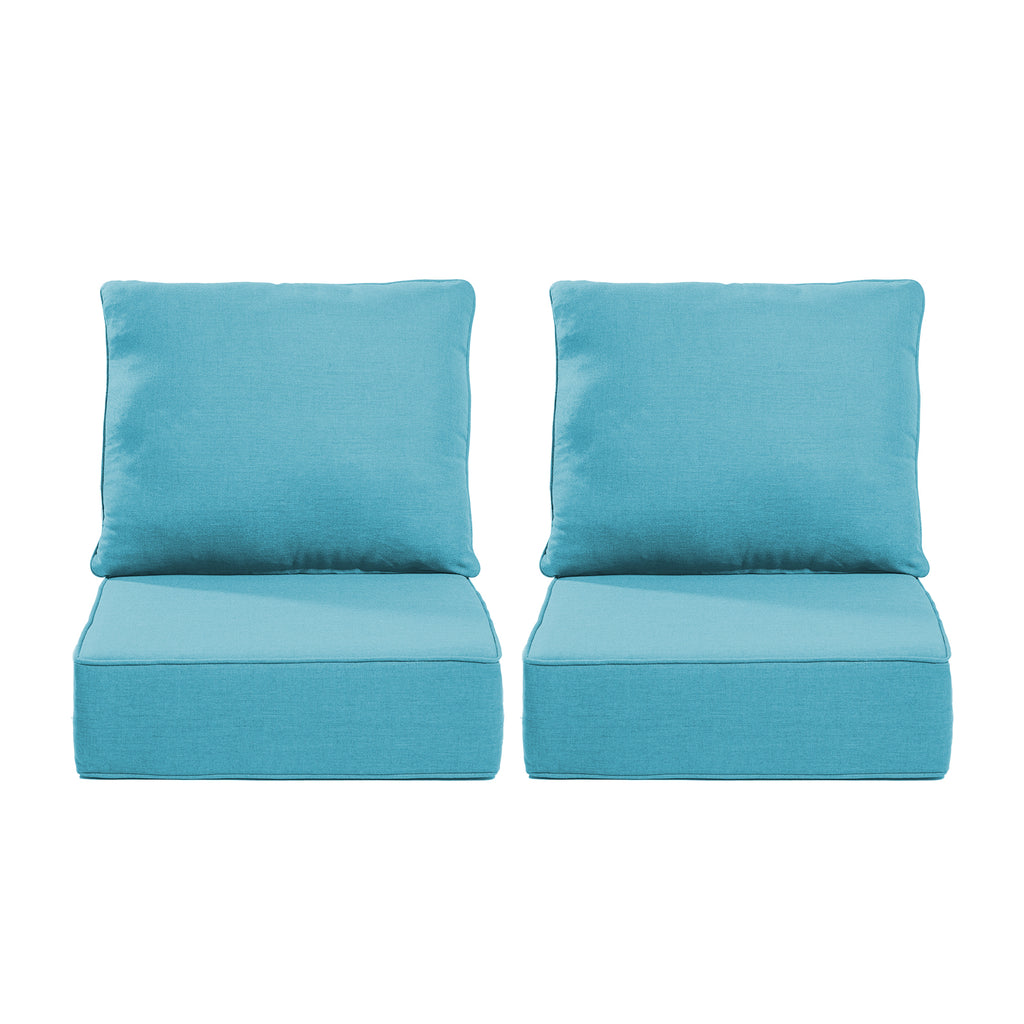 Gymojoy Outdoor Wicker Furniture Cushion Set, 24 x 24 x 6 Thicken Deep Seat Patio Chair Cushions, 2 Sets