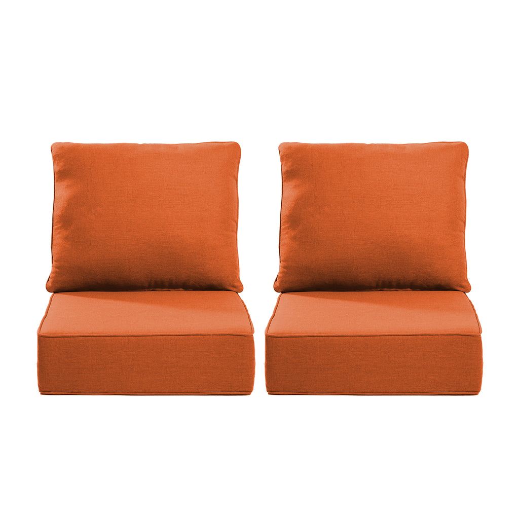 Gymojoy Outdoor Wicker Furniture Cushion Set, 24 x 24 x 6 Thicken Deep Seat Patio Chair Cushions, 2 Sets