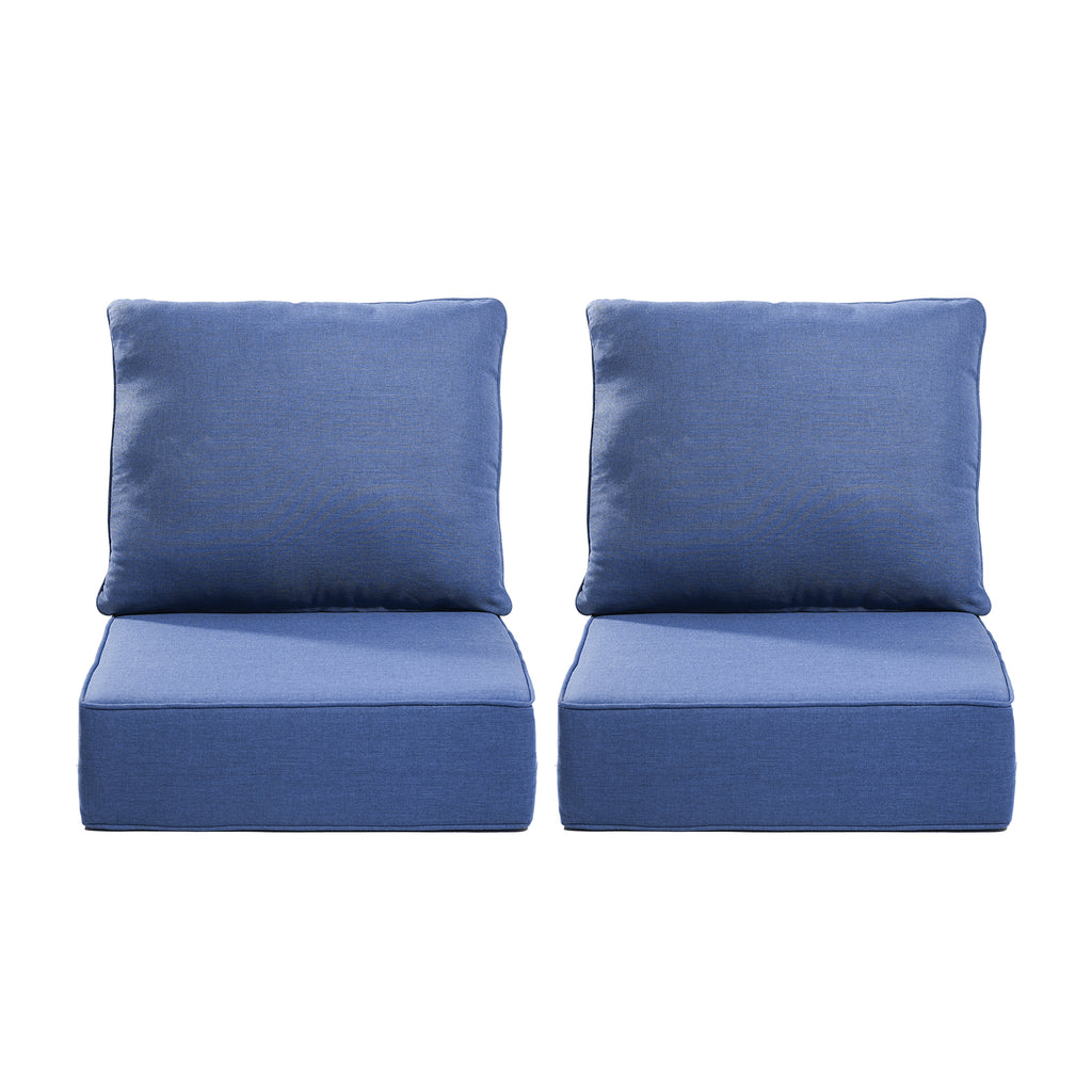 Gymojoy Outdoor Wicker Furniture Cushion Set, 24 x 24 x 6 Thicken Deep Seat Patio Chair Cushions, 2 Sets