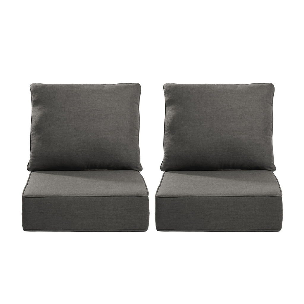 Gymojoy Outdoor Wicker Furniture Cushion Set, 24 x 24 x 6 Thicken Deep Seat Patio Chair Cushions, 2 Sets