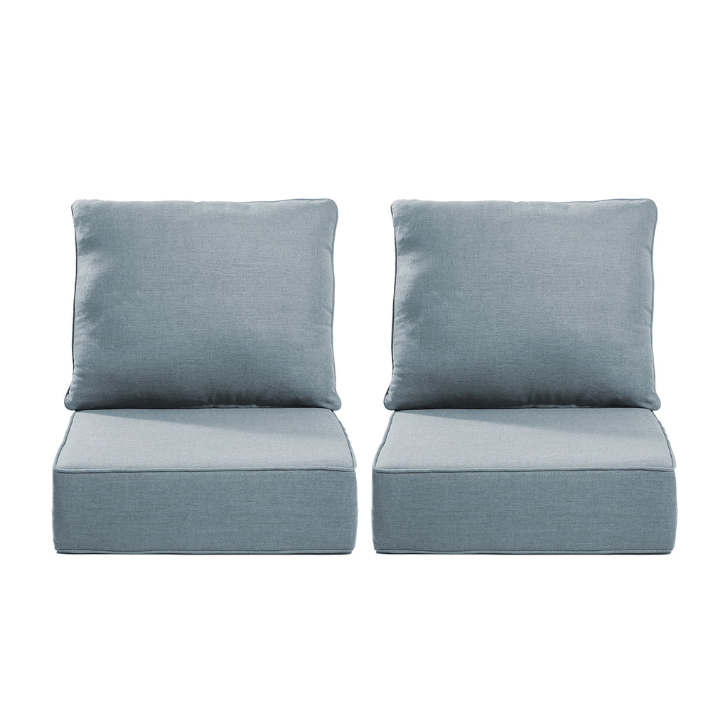 Gymojoy Outdoor Wicker Furniture Cushion Set, 24 x 24 x 6 Thicken Deep Seat Patio Chair Cushions, 2 Sets