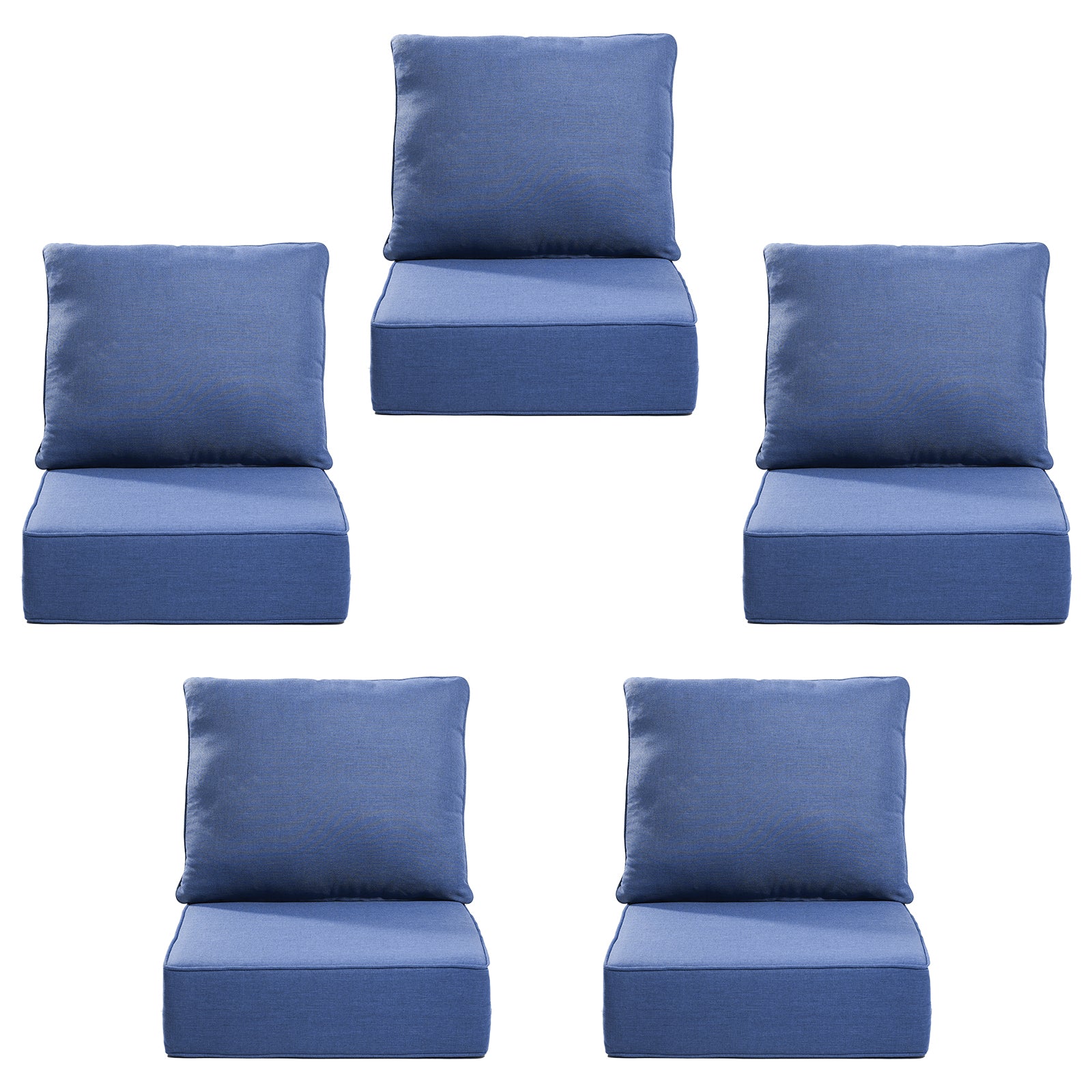 Gymojoy Outdoor Wicker Furniture Cushion Set, 24 x 24 x 6 Thicken Deep Seat Patio Chair Cushions, 5 Sets