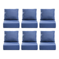 Gymojoy Outdoor Wicker Furniture Cushion Set, 24 x 24 x 6 Thicken Deep Seat Patio Chair Cushions, 6 Sets