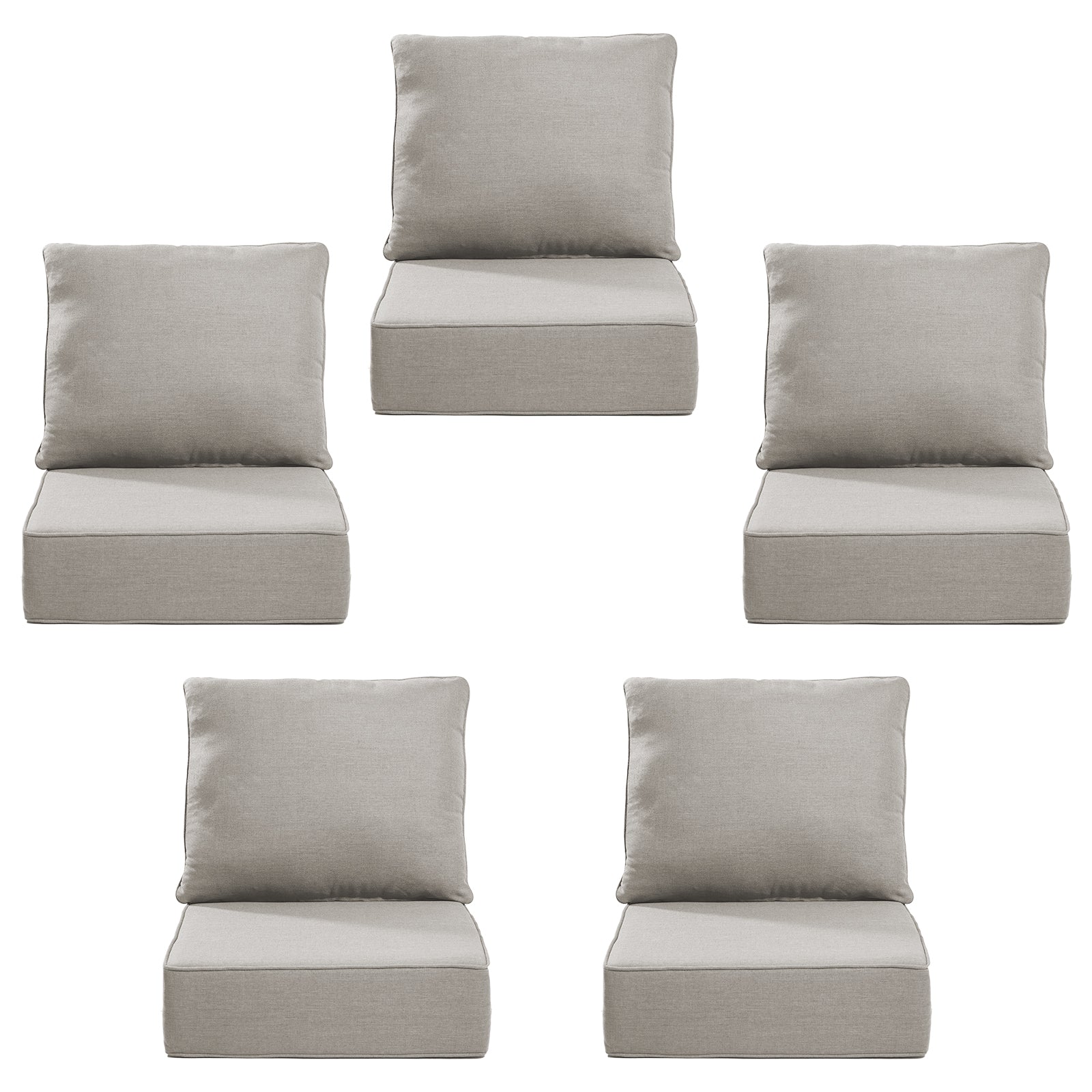 Gymojoy Outdoor Wicker Furniture Cushion Set, 24 x 24 x 6 Thicken Deep Seat Patio Chair Cushions, 5 Sets