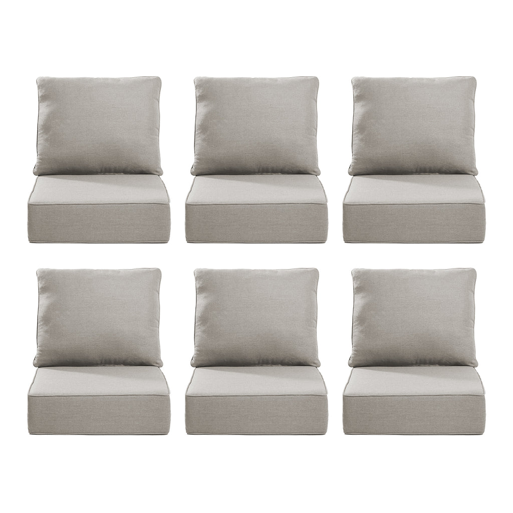 Gymojoy Outdoor Wicker Furniture Cushion Set, 24 x 24 x 6 Thicken Deep Seat Patio Chair Cushions, 6 Sets