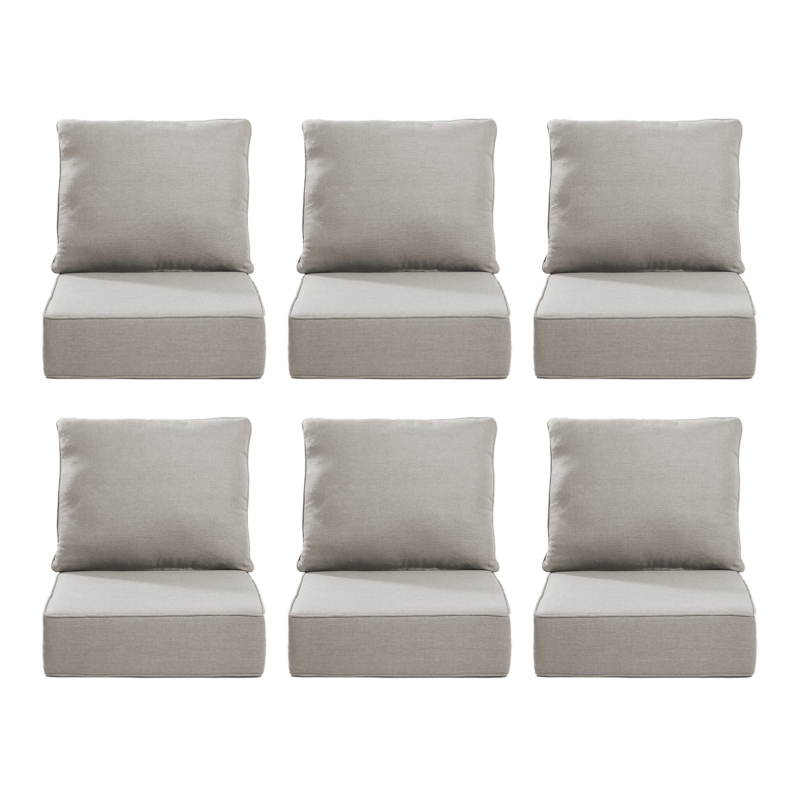 Gymojoy Outdoor Wicker Furniture Cushion Set, 24 x 24 x 6 Thicken Deep Seat Patio Chair Cushions, 6 Sets