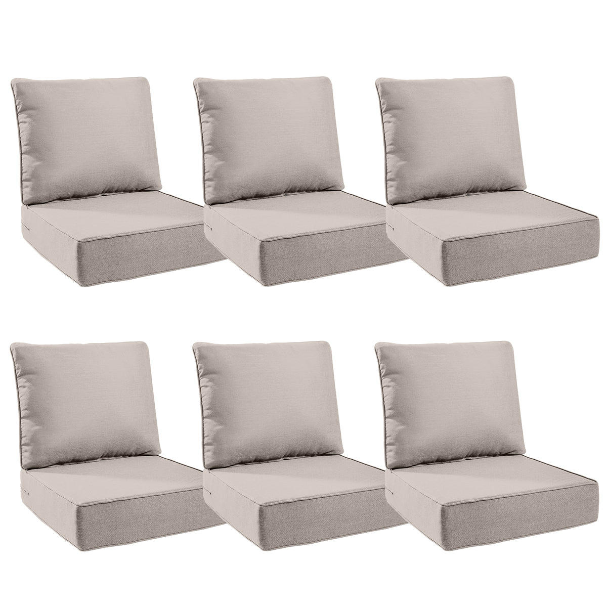 Gymojoy Luxury Outdoor Deep Seat Cushion 22 X 24 X 6 inch for Patio Furniture, Waterproof & Fade Resistant Patio Furniture Replacement Cushions