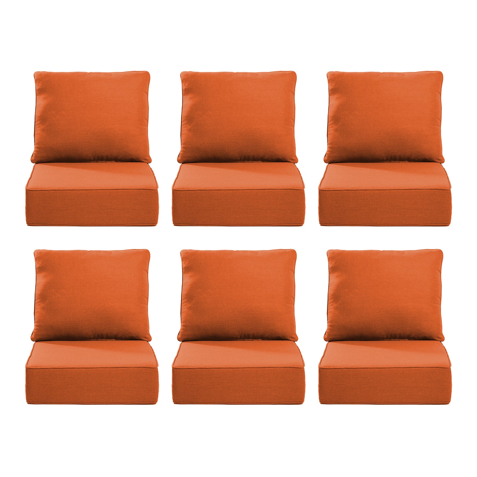 Gymojoy Outdoor Wicker Furniture Cushion Set, 24 x 24 x 6 Thicken Deep Seat Patio Chair Cushions, 6 Sets