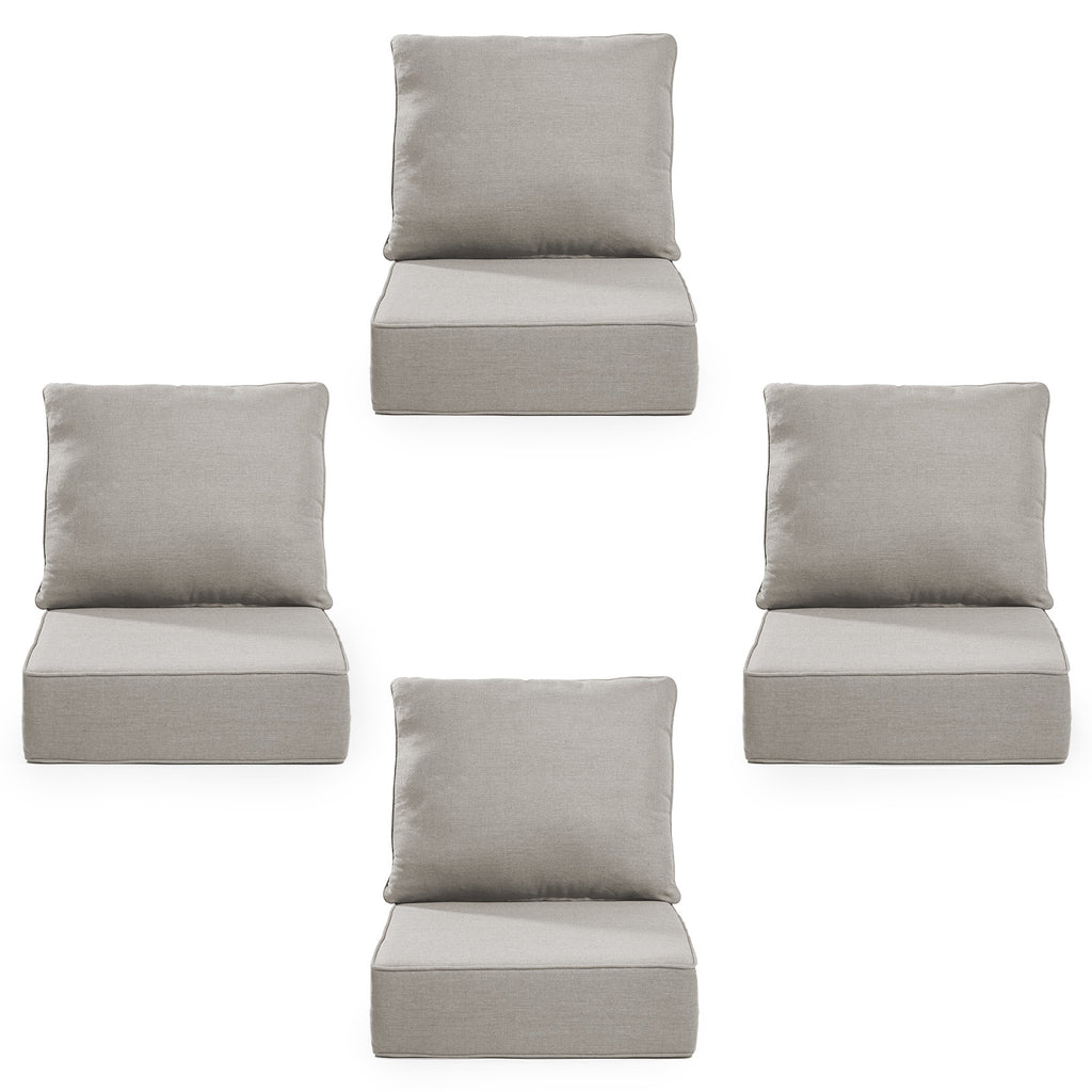 Gymojoy Outdoor Wicker Furniture Cushion Set, 24 x 24 x 6 Thicken Deep Seat Patio Chair Cushions, 4 Sets