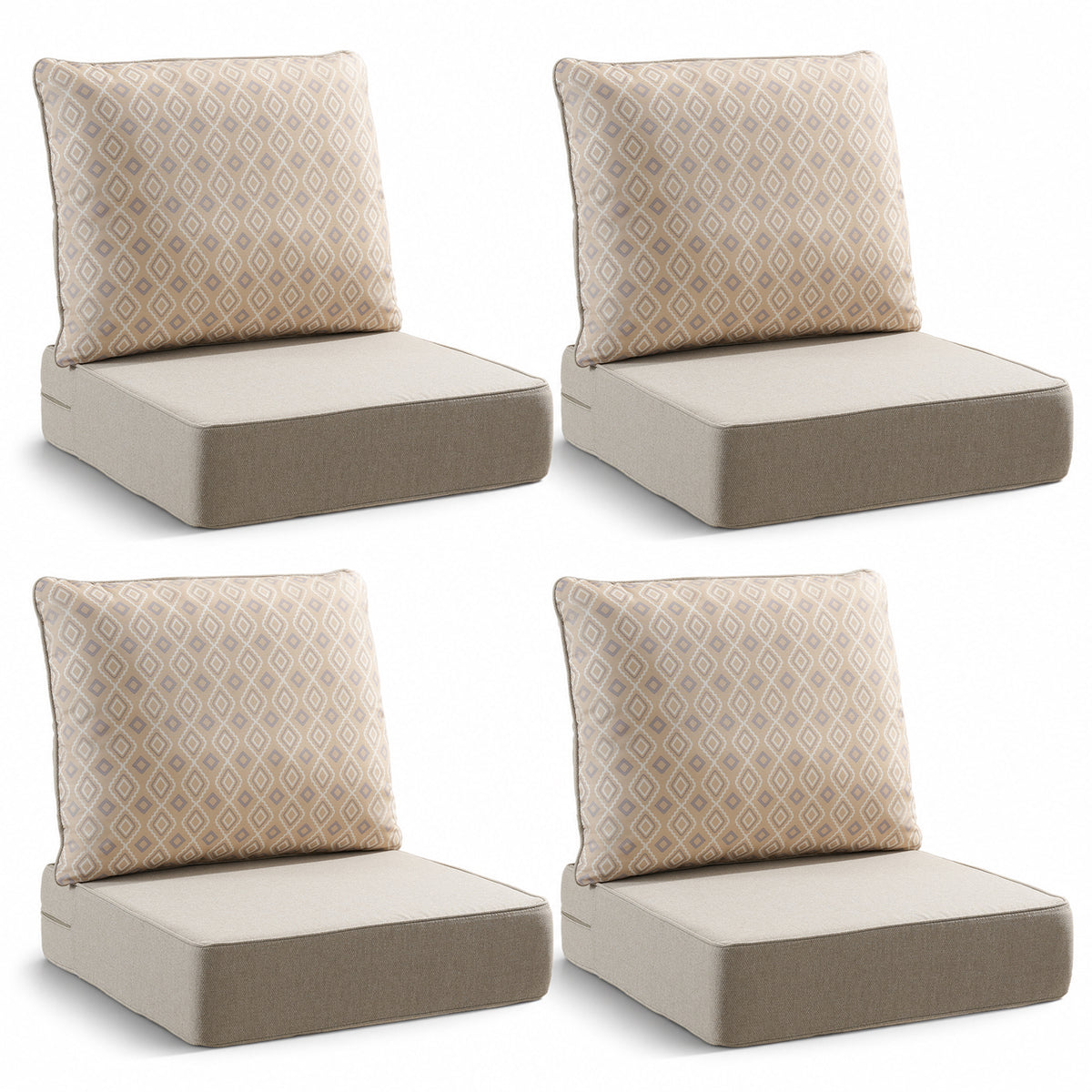Gymojoy Luxury Outdoor Deep Seat Cushion 22 X 24 X 6 inch for Patio Furniture, Waterproof & Fade Resistant Patio Furniture Replacement Cushions