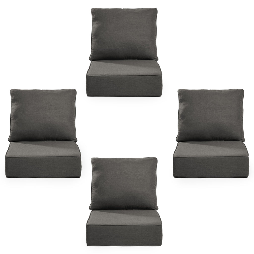 Gymojoy Outdoor Wicker Furniture Cushion Set, 24 x 24 x 6 Thicken Deep Seat Patio Chair Cushions, 4 Sets