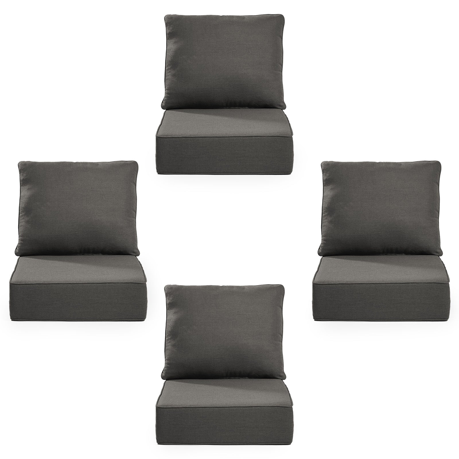 Gymojoy Outdoor Wicker Furniture Cushion Set, 24 x 24 x 6 Thicken Deep Seat Patio Chair Cushions, 4 Sets