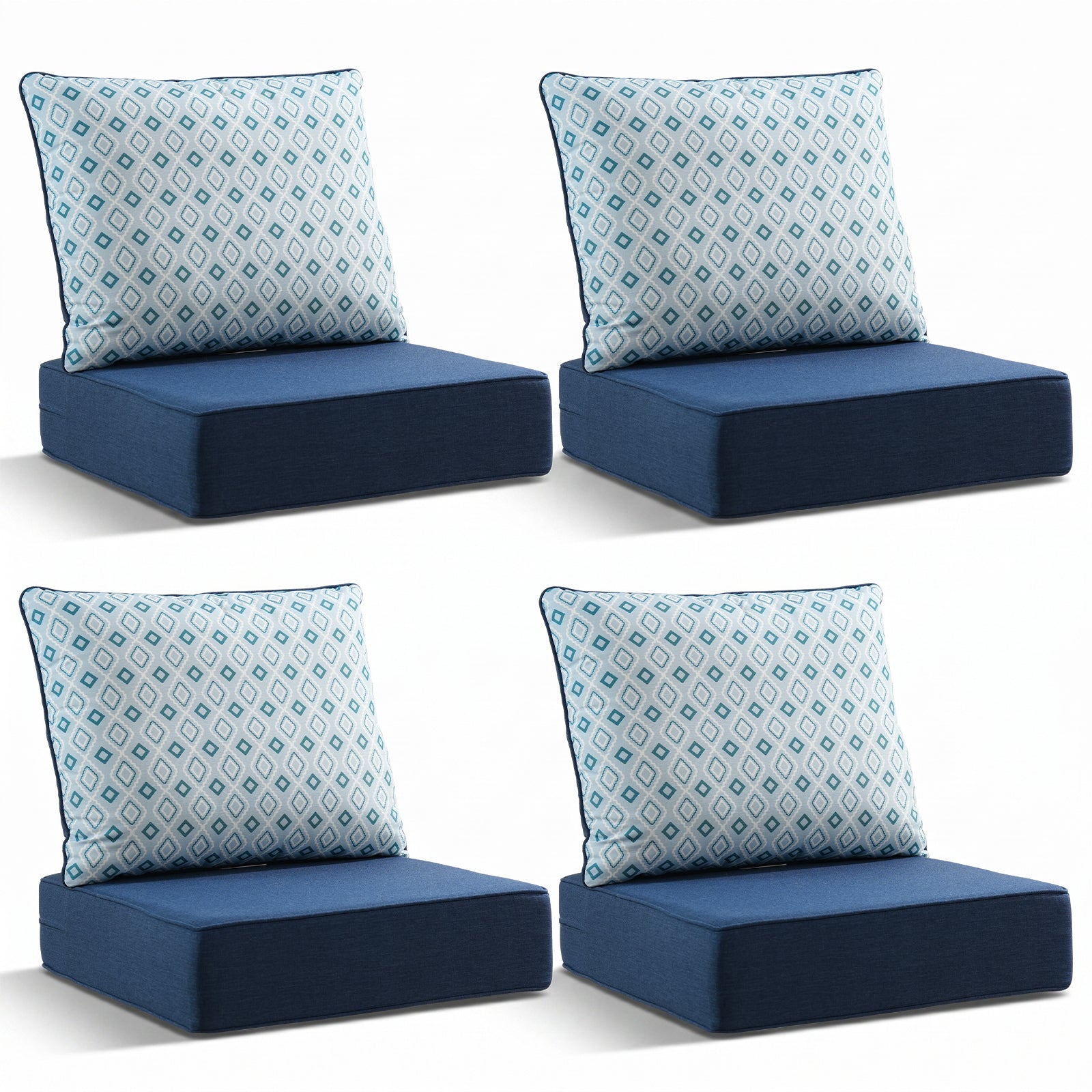 Gymojoy Luxury Outdoor Deep Seat Cushion 22 X 24 X 6 inch for Patio Furniture, Waterproof & Fade Resistant Patio Furniture Replacement Cushions