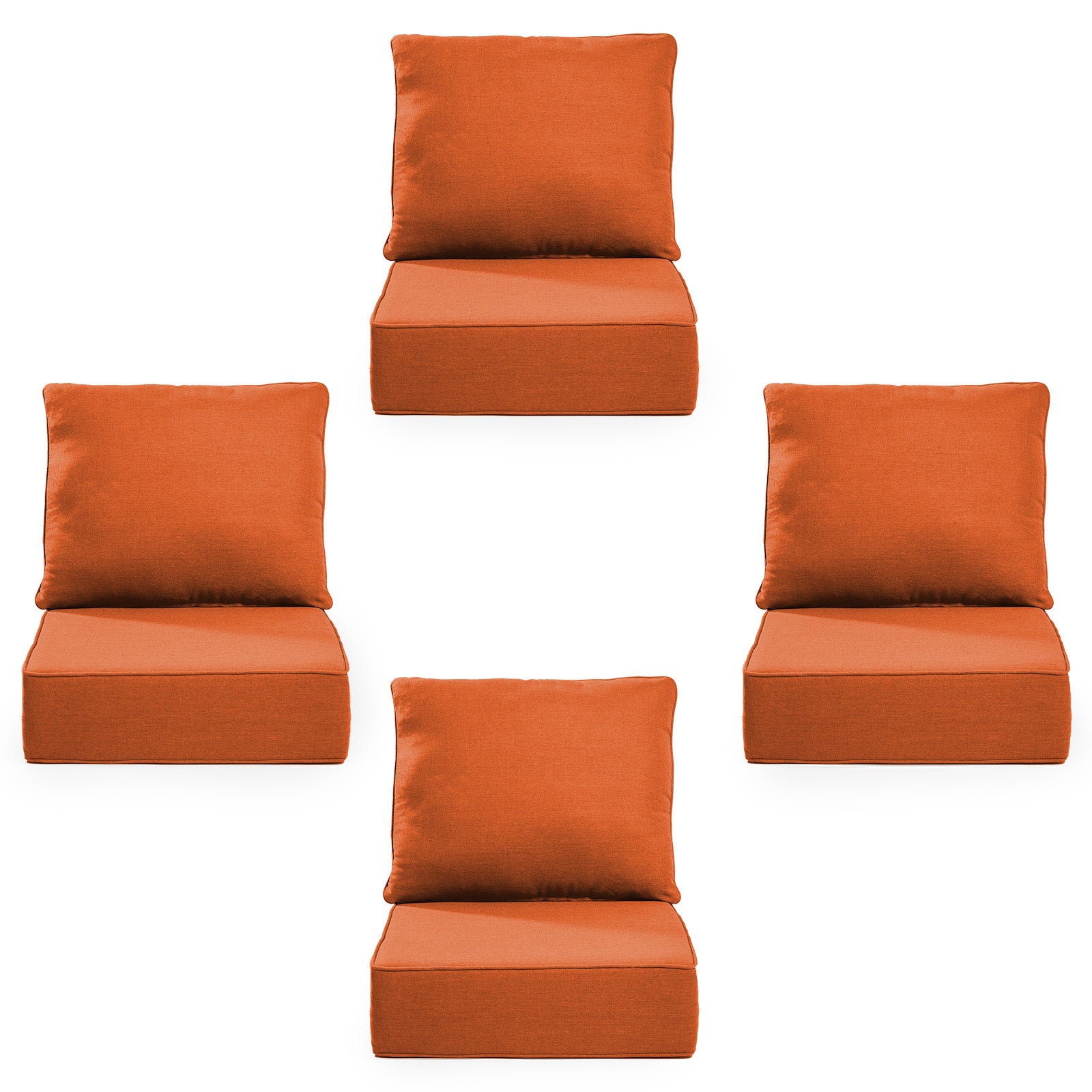 Gymojoy Outdoor Wicker Furniture Cushion Set, 24 x 24 x 6 Thicken Deep Seat Patio Chair Cushions, 4 Sets