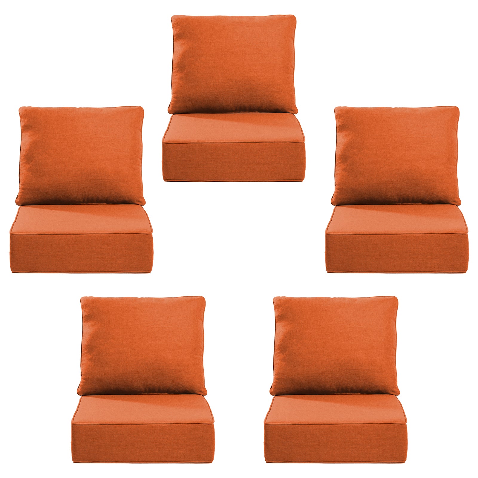 Gymojoy Outdoor Wicker Furniture Cushion Set, 24 x 24 x 6 Thicken Deep Seat Patio Chair Cushions, 5 Sets