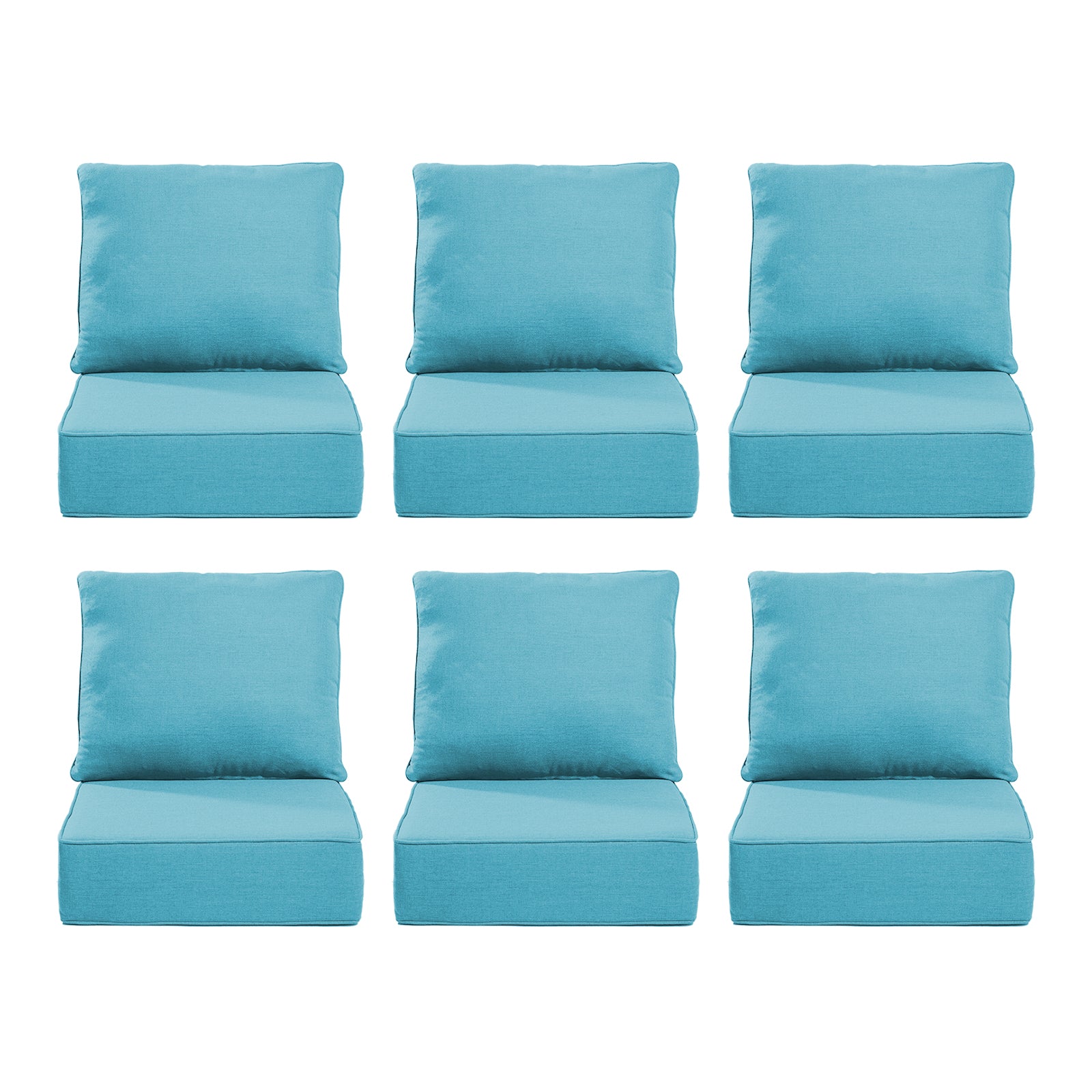 Gymojoy Outdoor Wicker Furniture Cushion Set, 24 x 24 x 6 Thicken Deep Seat Patio Chair Cushions, 6 Sets