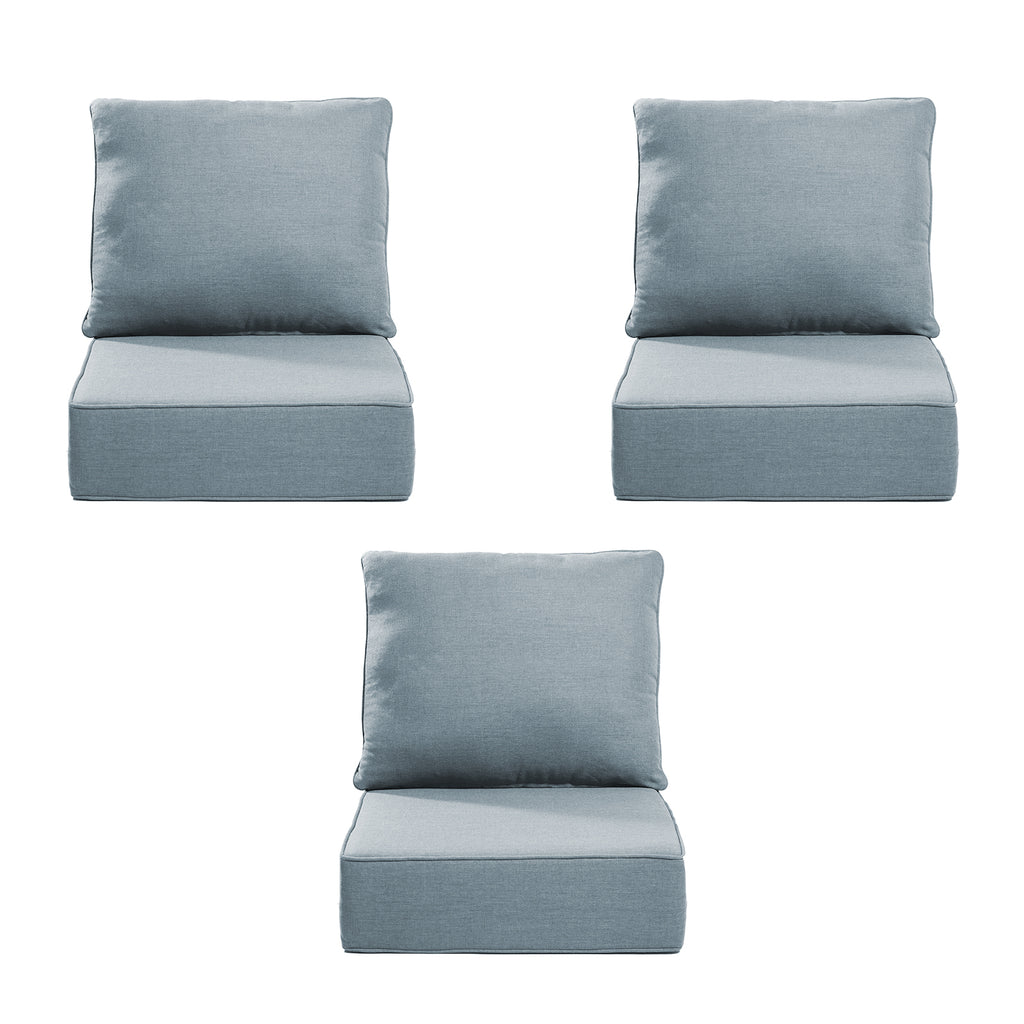 Gymojoy Outdoor Wicker Furniture Cushion Set, 24 x 24 x 6 Thicken Deep Seat Patio Chair Cushions, 3 Sets