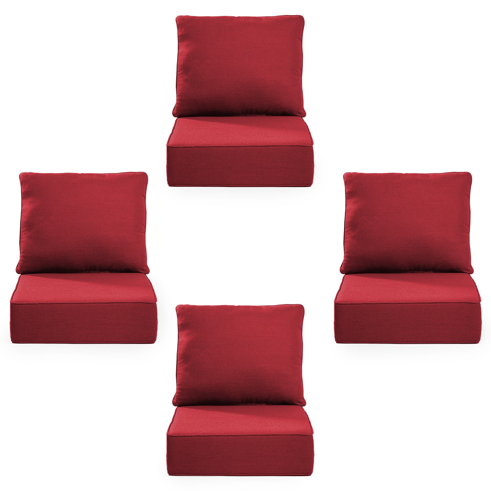 Gymojoy Outdoor Wicker Furniture Cushion Set, 24 x 24 x 6 Thicken Deep Seat Patio Chair Cushions, 4 Sets