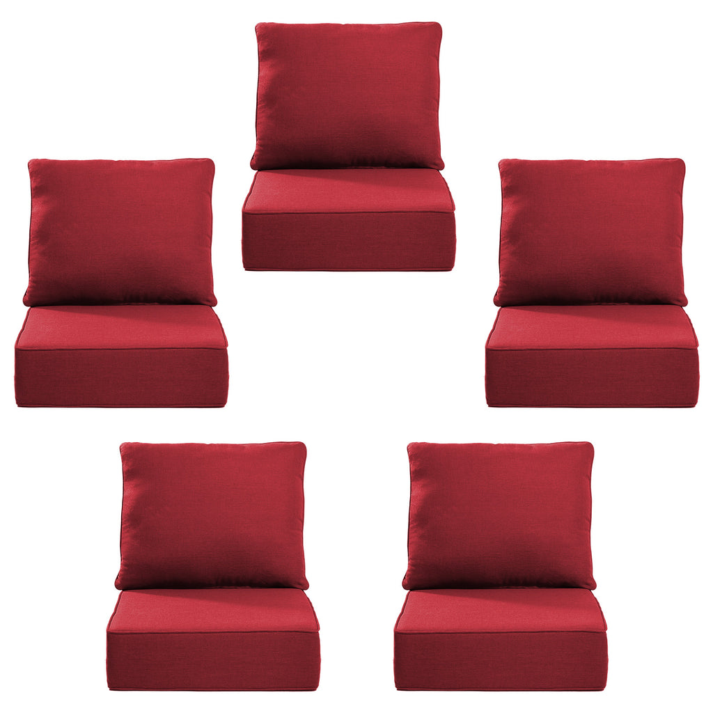 Gymojoy Outdoor Wicker Furniture Cushion Set, 24 x 24 x 6 Thicken Deep Seat Patio Chair Cushions, 5 Sets