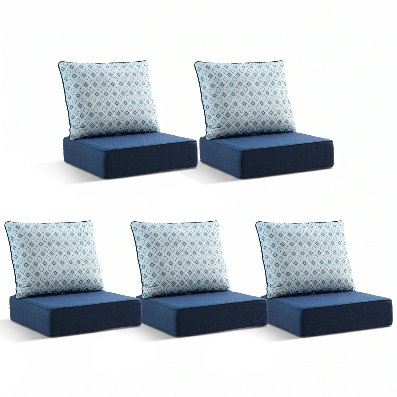 Gymojoy Luxury Outdoor Deep Seat Cushion 22 X 24 X 6 inch for Patio Furniture, Waterproof & Fade Resistant Patio Furniture Replacement Cushions
