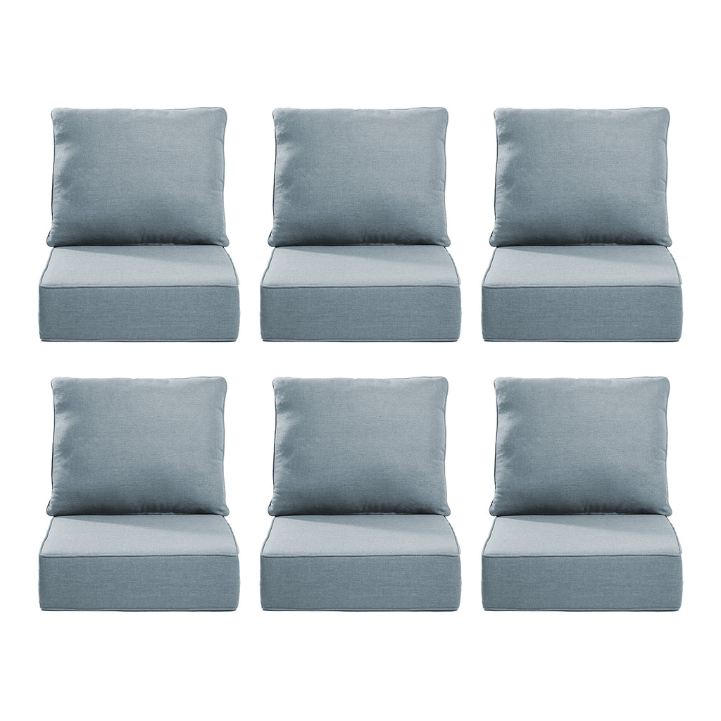Gymojoy Outdoor Wicker Furniture Cushion Set, 24 x 24 x 6 Thicken Deep Seat Patio Chair Cushions, 6 Sets