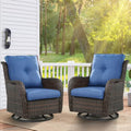 Gymojoy 2 Pieces Outdoor Wicker Swivel Rocker Patio Chair, Outdoor Swivel Gliders,Set of 2 with High Back, Deep Seat