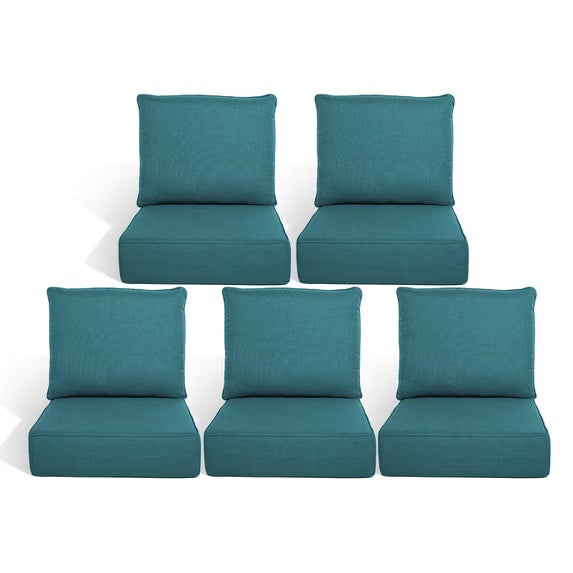 Gymojoy 22 in. x 24 in. x 6 in.Deep Seat Cushion Set, Olefin 10-Piece Deep Seating Outdoor Replacement Lounge Chair loveseat Sofa Cushion