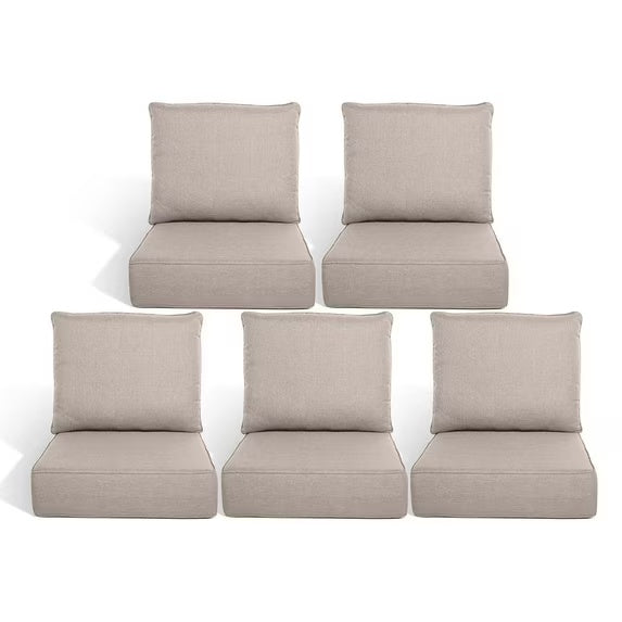 Gymojoy 22 in. x 24 in. x 6 in.Deep Seat Cushion Set, Olefin 10-Piece Deep Seating Outdoor Replacement Lounge Chair loveseat Sofa Cushion