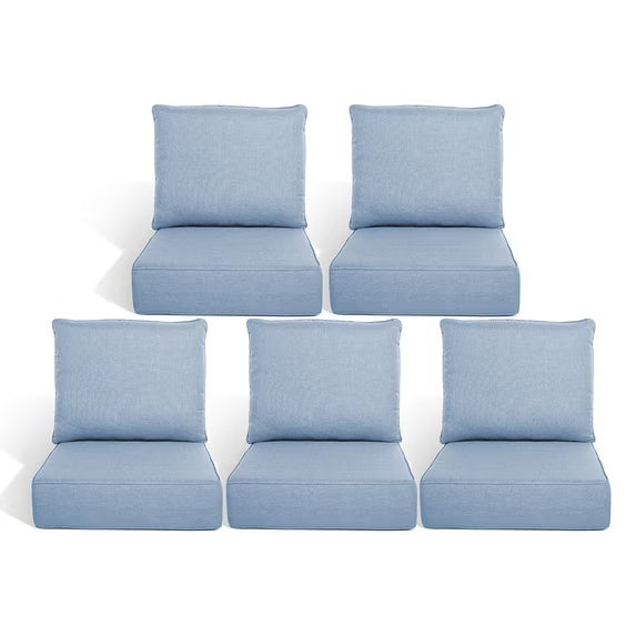 Gymojoy 22 in. x 24 in. x 6 in.Deep Seat Cushion Set, Olefin 10-Piece Deep Seating Outdoor Replacement Lounge Chair loveseat Sofa Cushion
