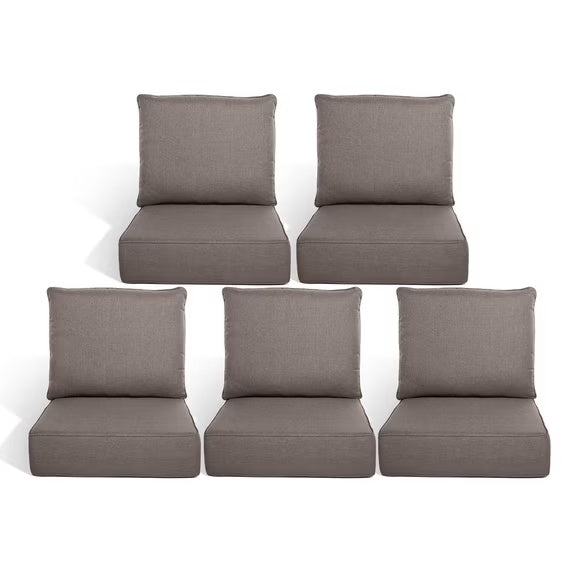 Gymojoy 22 in. x 24 in. x 6 in.Deep Seat Cushion Set, Olefin 10-Piece Deep Seating Outdoor Replacement Lounge Chair loveseat Sofa Cushion