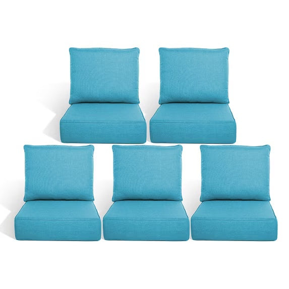 Gymojoy 22 in. x 24 in. x 6 in.Deep Seat Cushion Set, Olefin 10-Piece Deep Seating Outdoor Replacement Lounge Chair loveseat Sofa Cushion