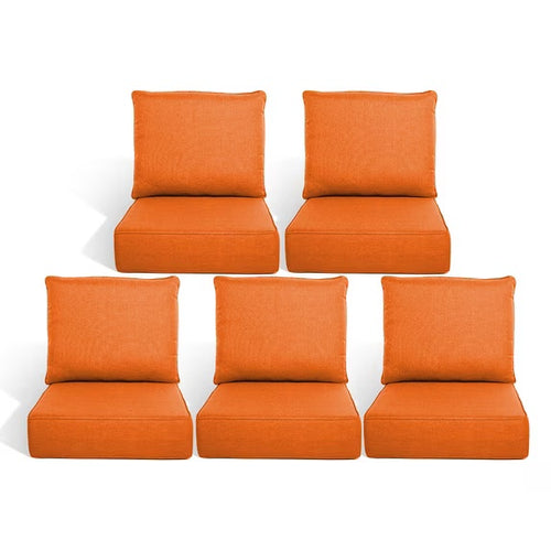 Gymojoy 22 in. x 24 in. x 6 in.Deep Seat Cushion Set, Olefin 10-Piece Deep Seating Outdoor Replacement Lounge Chair loveseat Sofa Cushion