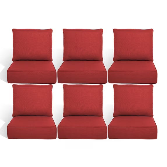 Gymojoy 22 in. x 24 in. x 6 in.Deep Seat Cushion Set, Olefin 12-Piece Deep Seating Outdoor Replacement Lounge Chair loveseat Sofa Cushion