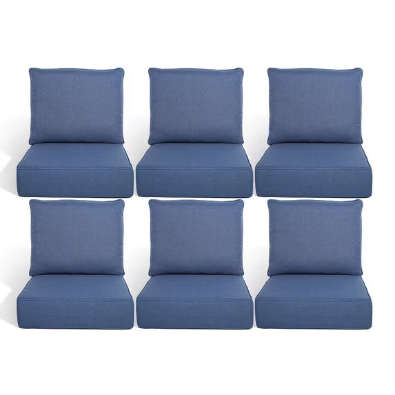 Gymojoy 22 in. x 24 in. x 6 in.Deep Seat Cushion Set, Olefin 12-Piece Deep Seating Outdoor Replacement Lounge Chair loveseat Sofa Cushion