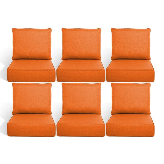 Gymojoy 22 in. x 24 in. x 6 in.Deep Seat Cushion Set, Olefin 12-Piece Deep Seating Outdoor Replacement Lounge Chair loveseat Sofa Cushion