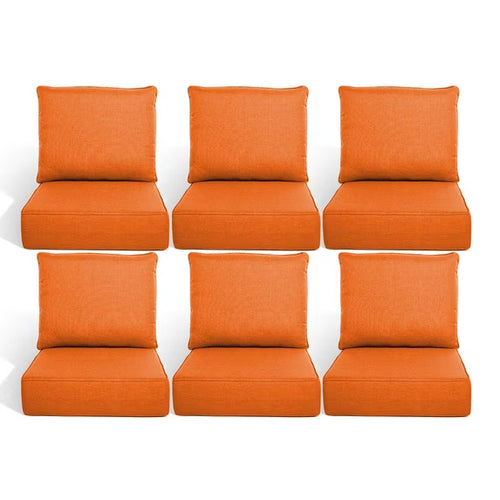 Gymojoy 22 in. x 24 in. x 6 in.Deep Seat Cushion Set, Olefin 12-Piece Deep Seating Outdoor Replacement Lounge Chair loveseat Sofa Cushion