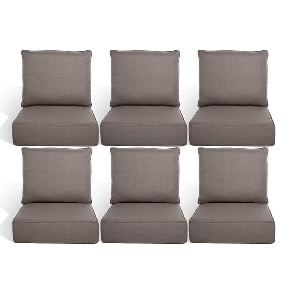 Gymojoy 22 in. x 24 in. x 6 in.Deep Seat Cushion Set, Olefin 12-Piece Deep Seating Outdoor Replacement Lounge Chair loveseat Sofa Cushion
