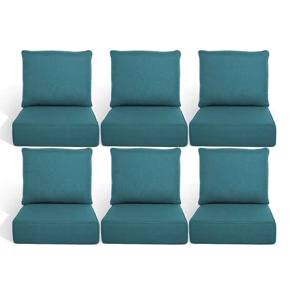 Gymojoy 22 in. x 24 in. x 6 in.Deep Seat Cushion Set, Olefin 12-Piece Deep Seating Outdoor Replacement Lounge Chair loveseat Sofa Cushion