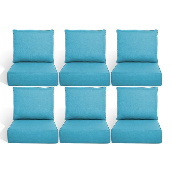 Gymojoy 22 in. x 24 in. x 6 in.Deep Seat Cushion Set, Olefin 12-Piece Deep Seating Outdoor Replacement Lounge Chair loveseat Sofa Cushion